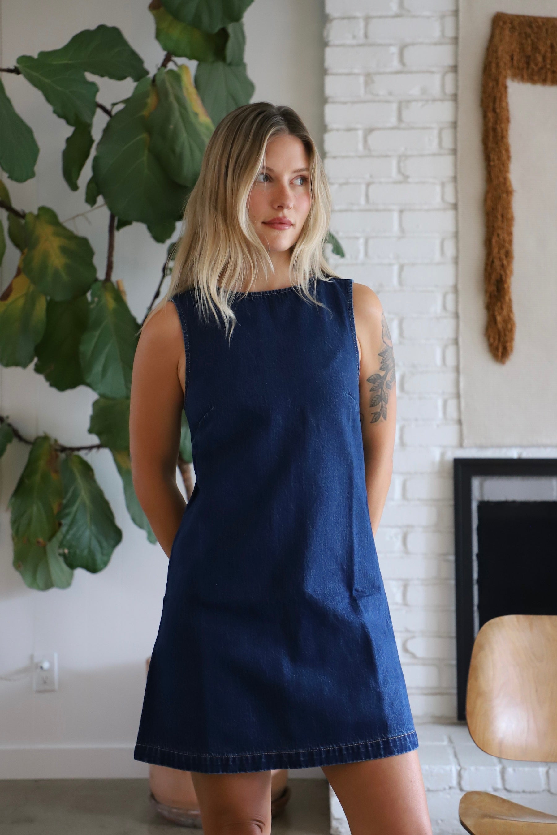 Vintage Indigo Shift Dress Prism Boutique Vintage Indigo Shift Dress Prism Boutique