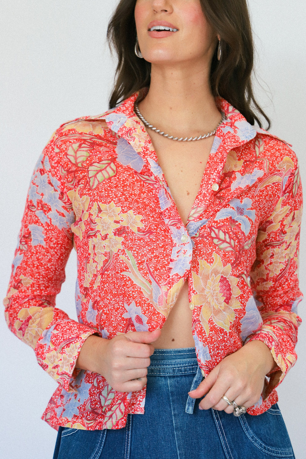 Floral Long Sleeve Button Up