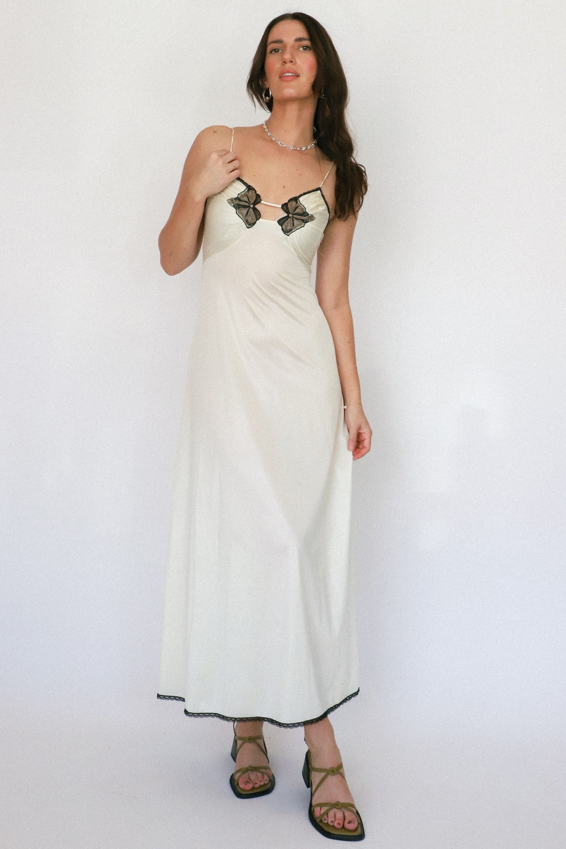 Ivory + Black Lace Slip Dress Prism Boutique Ivory + Black Lace Slip Dress Prism Boutique