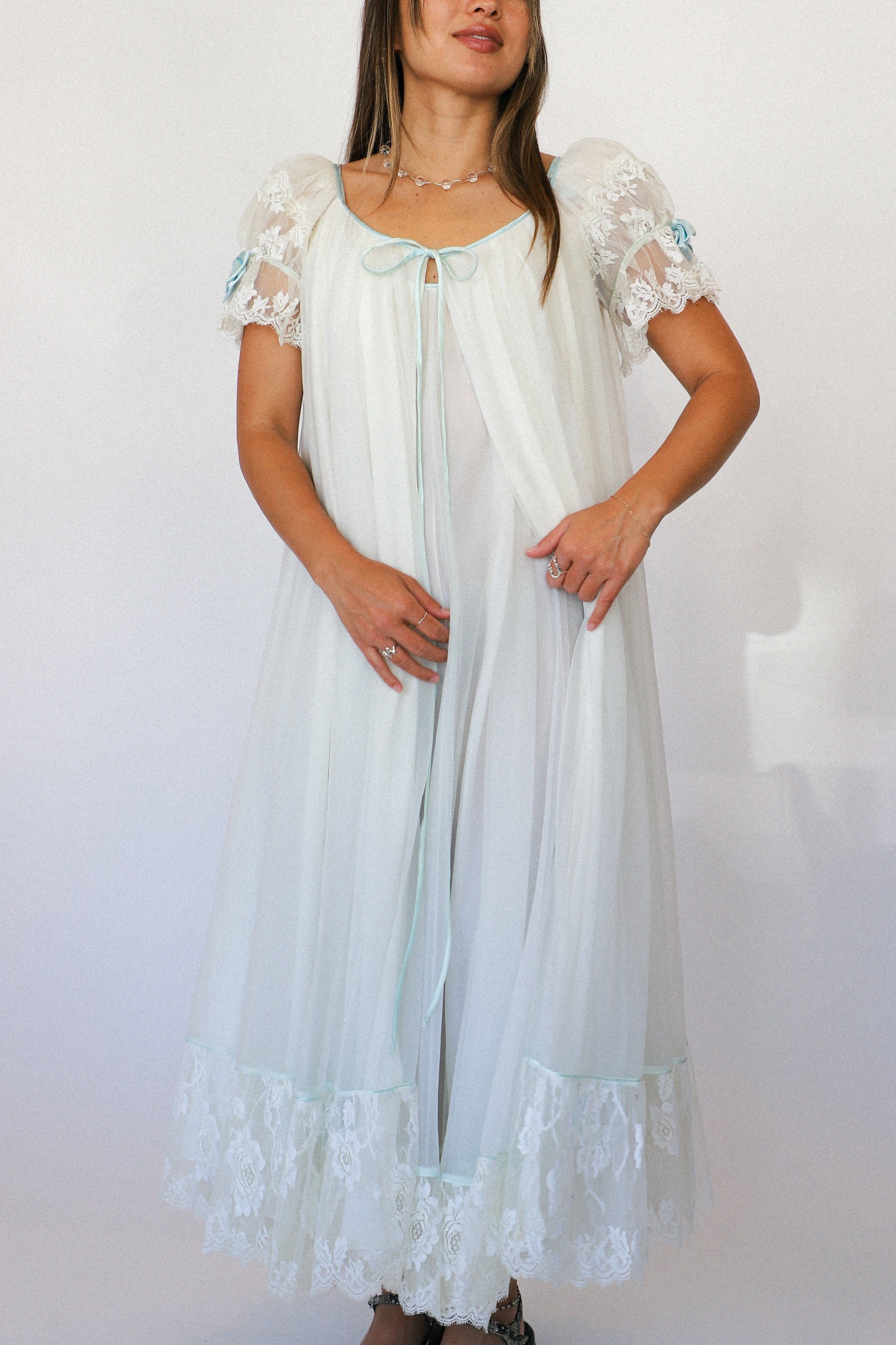 Blue Ribbon Peignoir Set – Prism Boutique