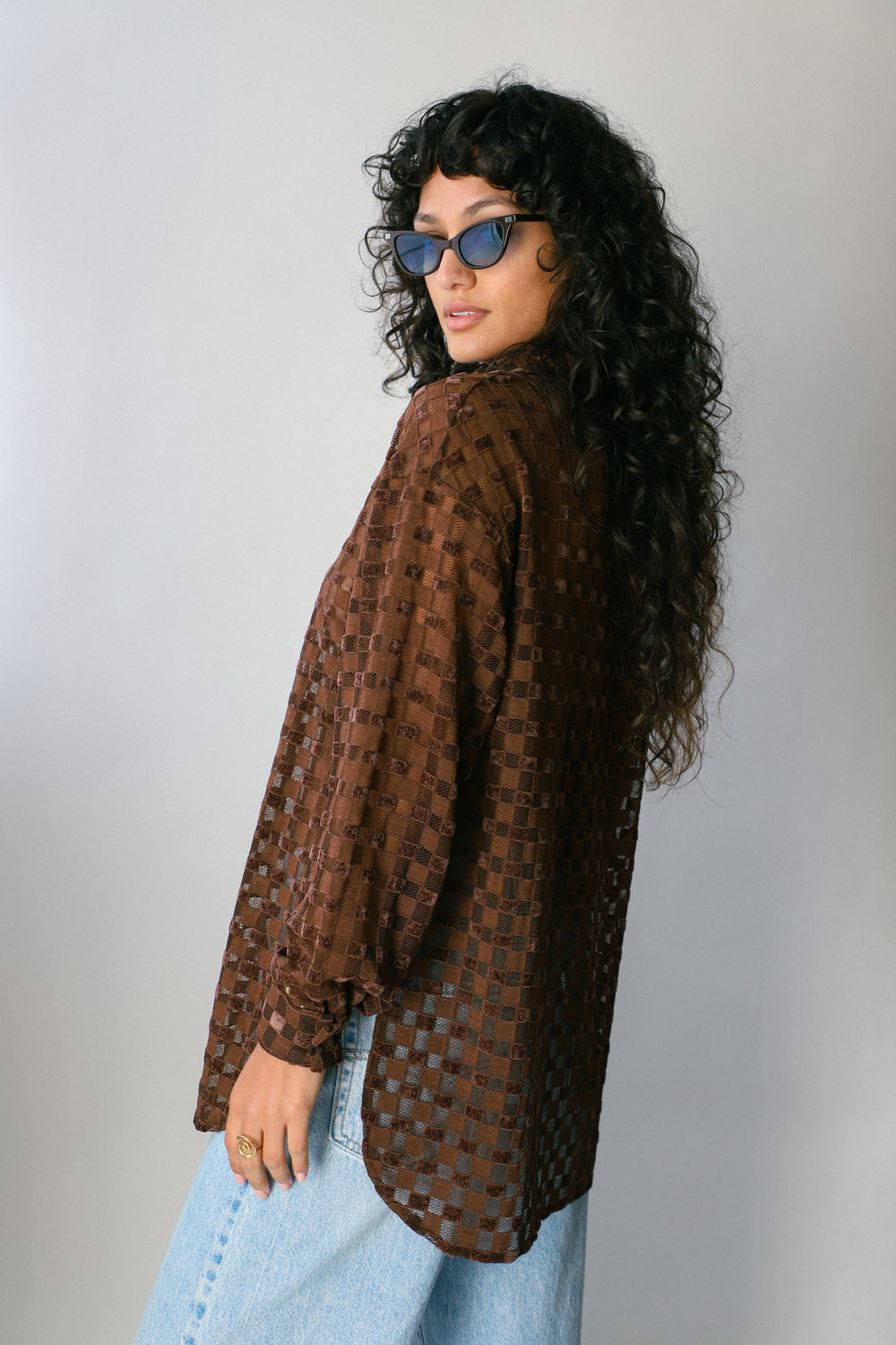 Chocolate Harmony Checkered L/S Button Down