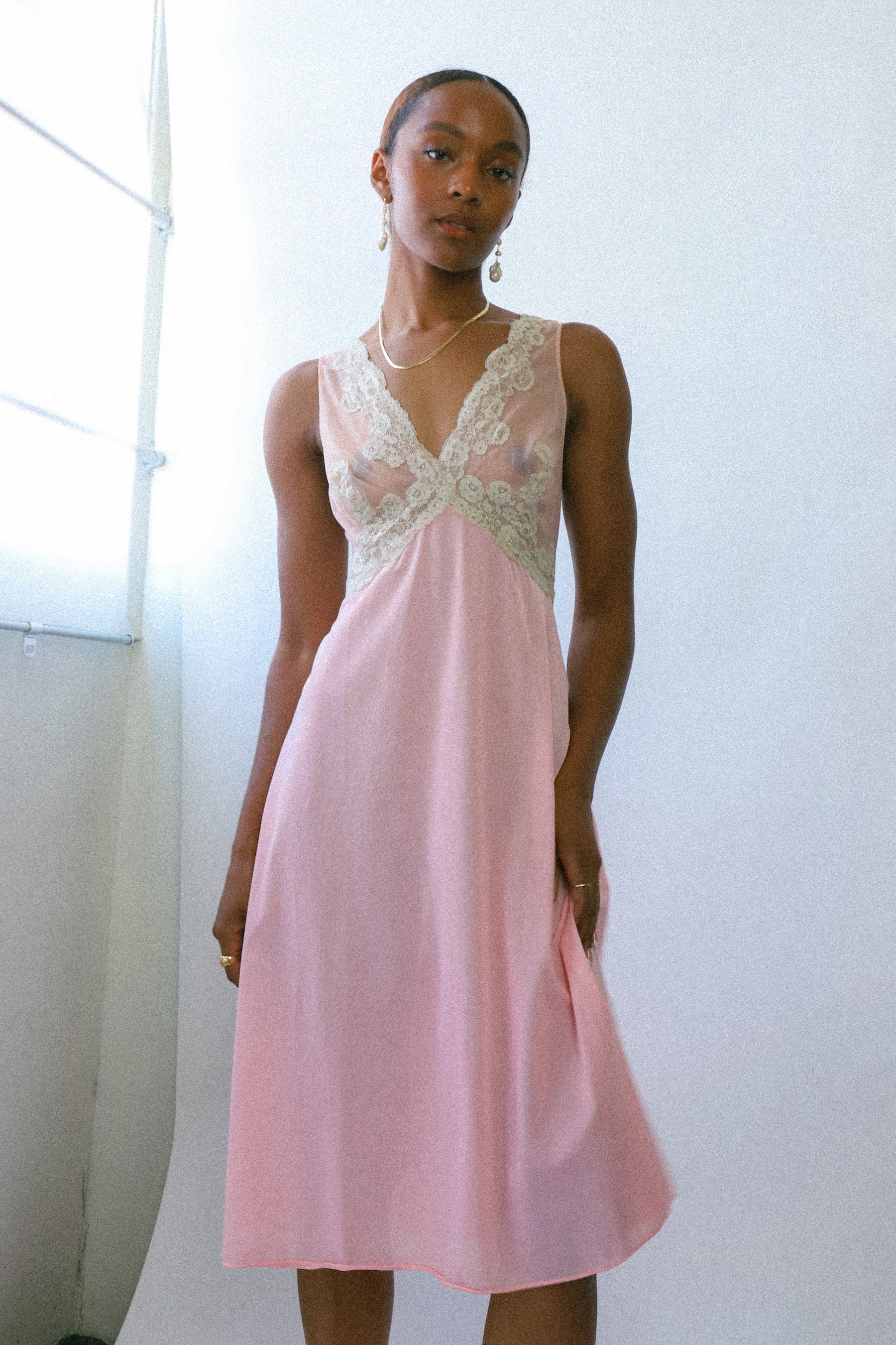 Sheer Pink Barker Slip Dress – Prism Boutique