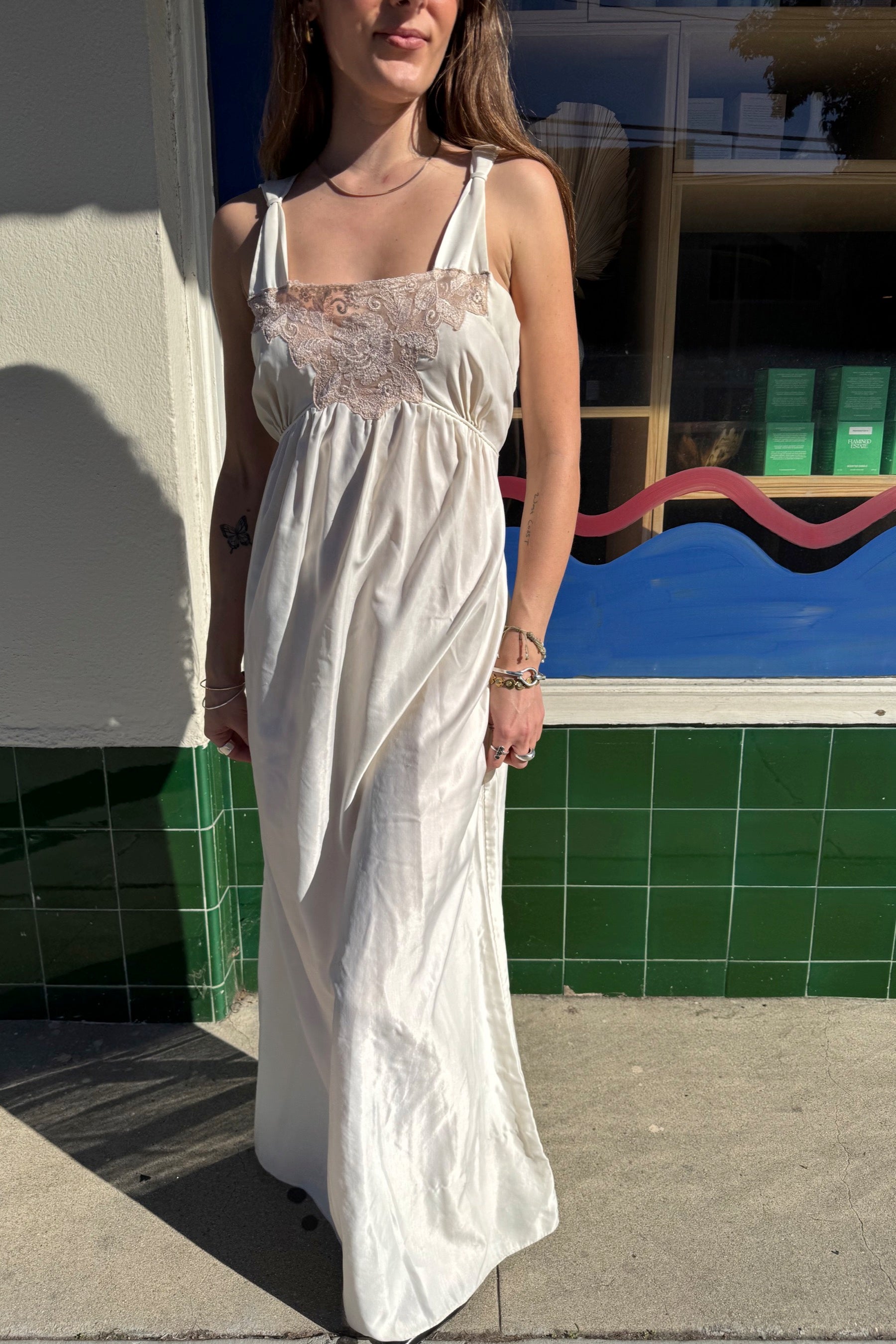 vintage ivory slip dress Lily of France FABRIC-COTTON