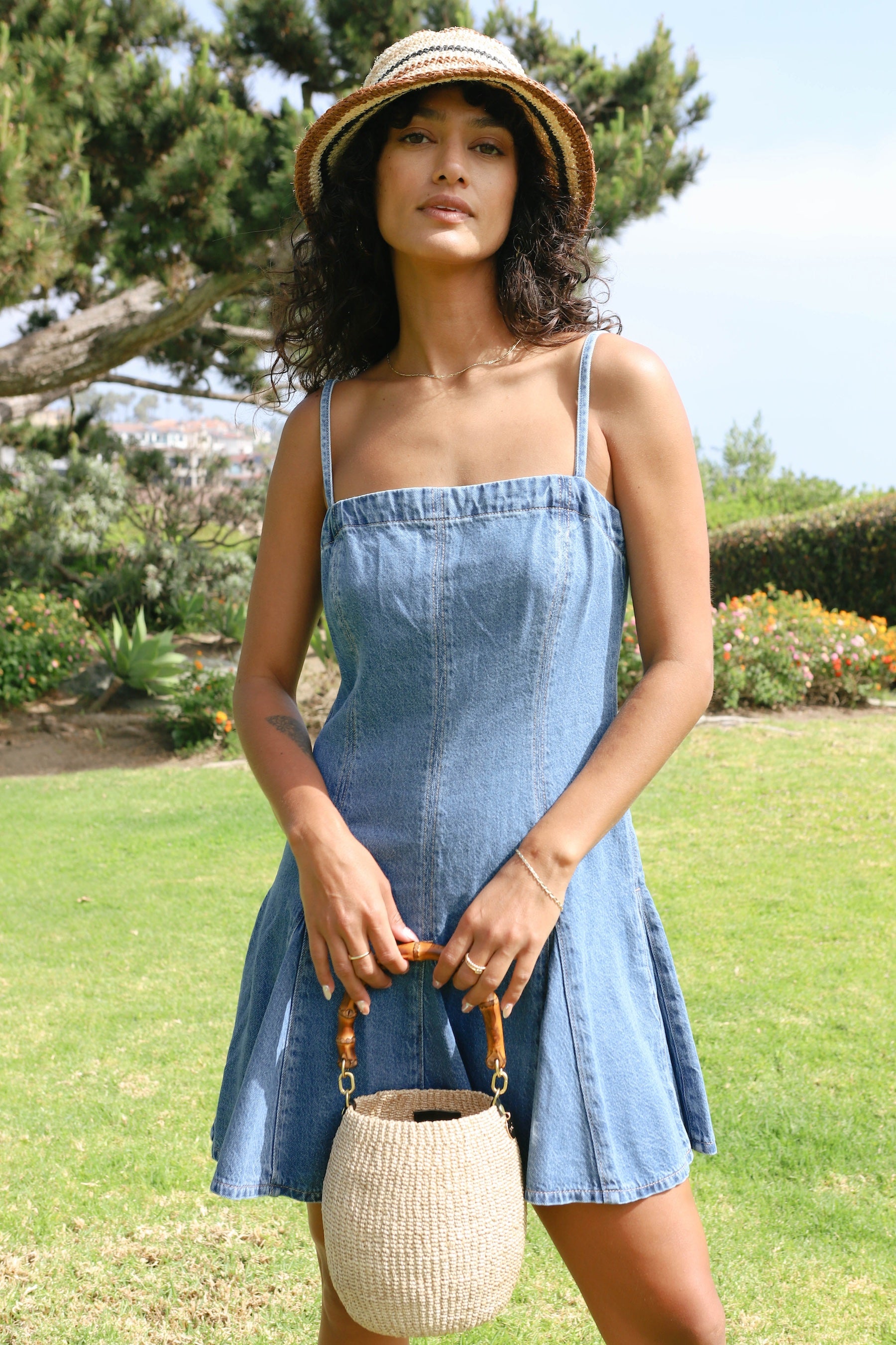 Godet All Day Denim Dress – Prism Boutique Godet All Day Denim Dress – Prism Boutique