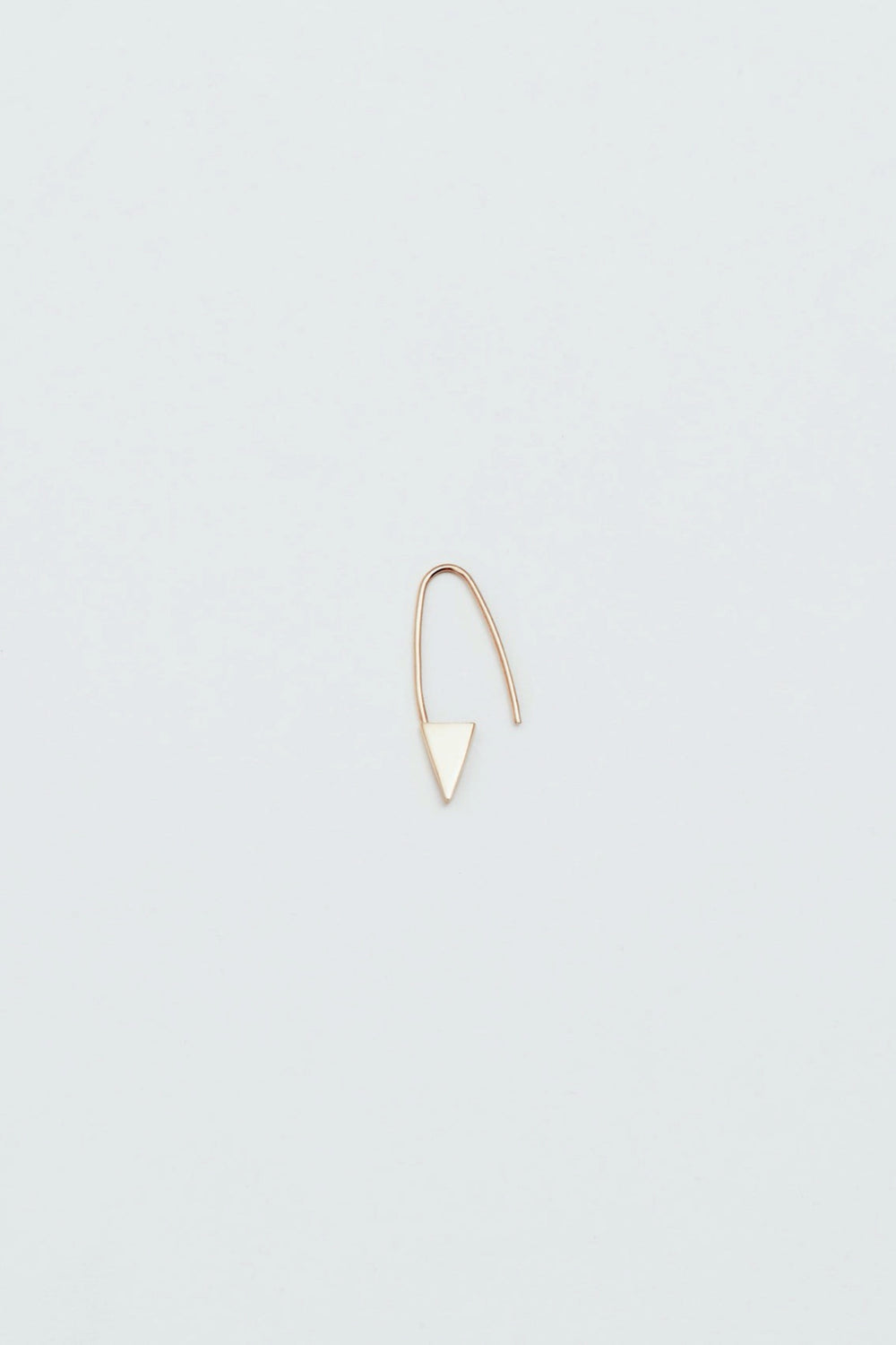 14k Mini Triangle Safety Pin Earring