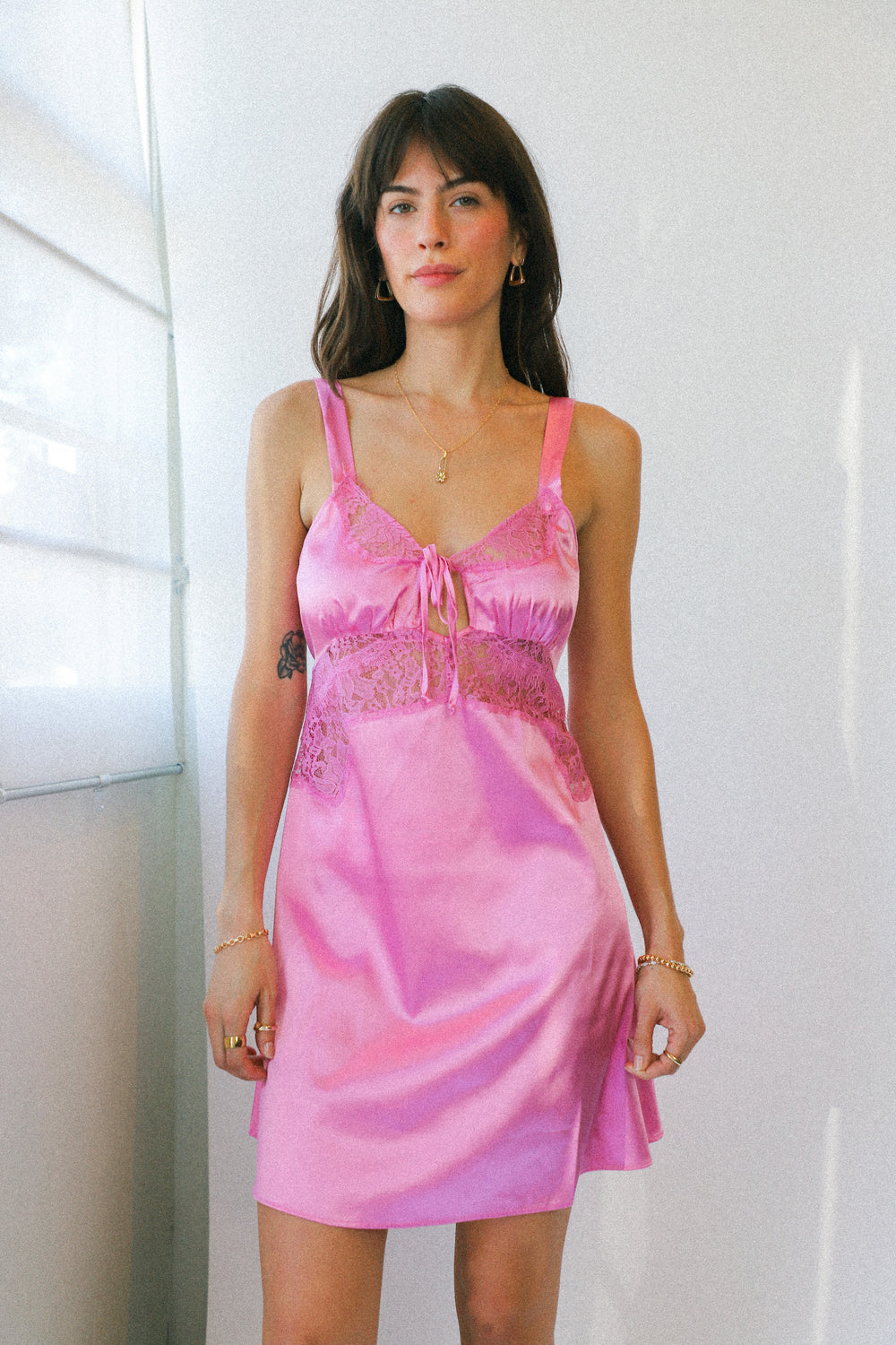 Pink Satin Rina Dress