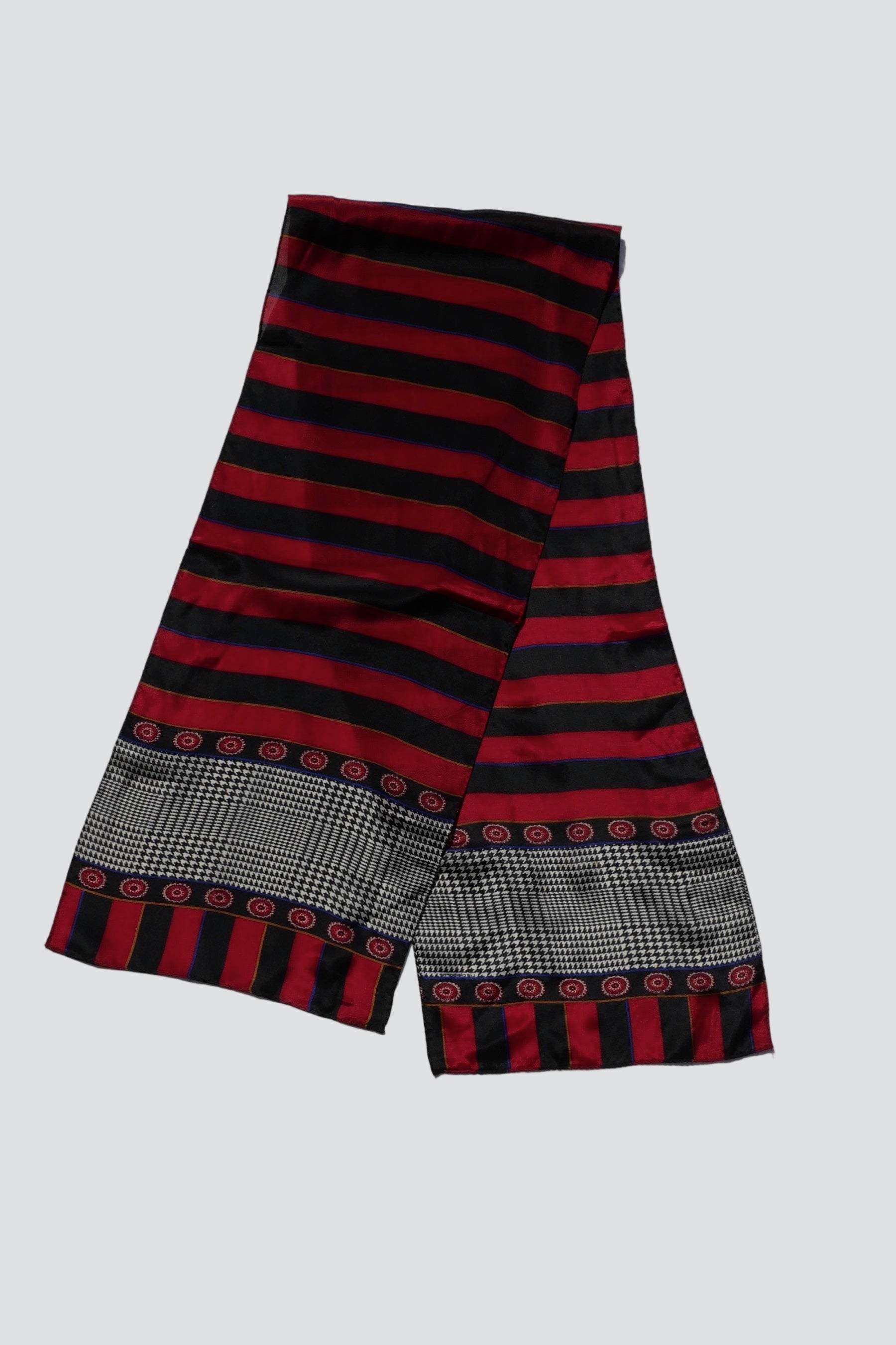Black and Red Striped Silky Scarf Richard Tsao Red and Black Striped Silk Scarf – Second Serve  main image 2