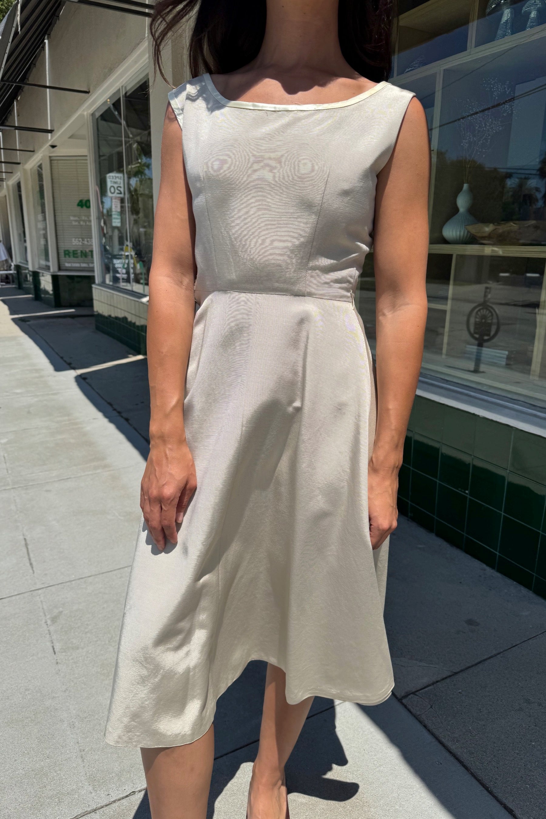 Beige Party Dress by Prism Boutique