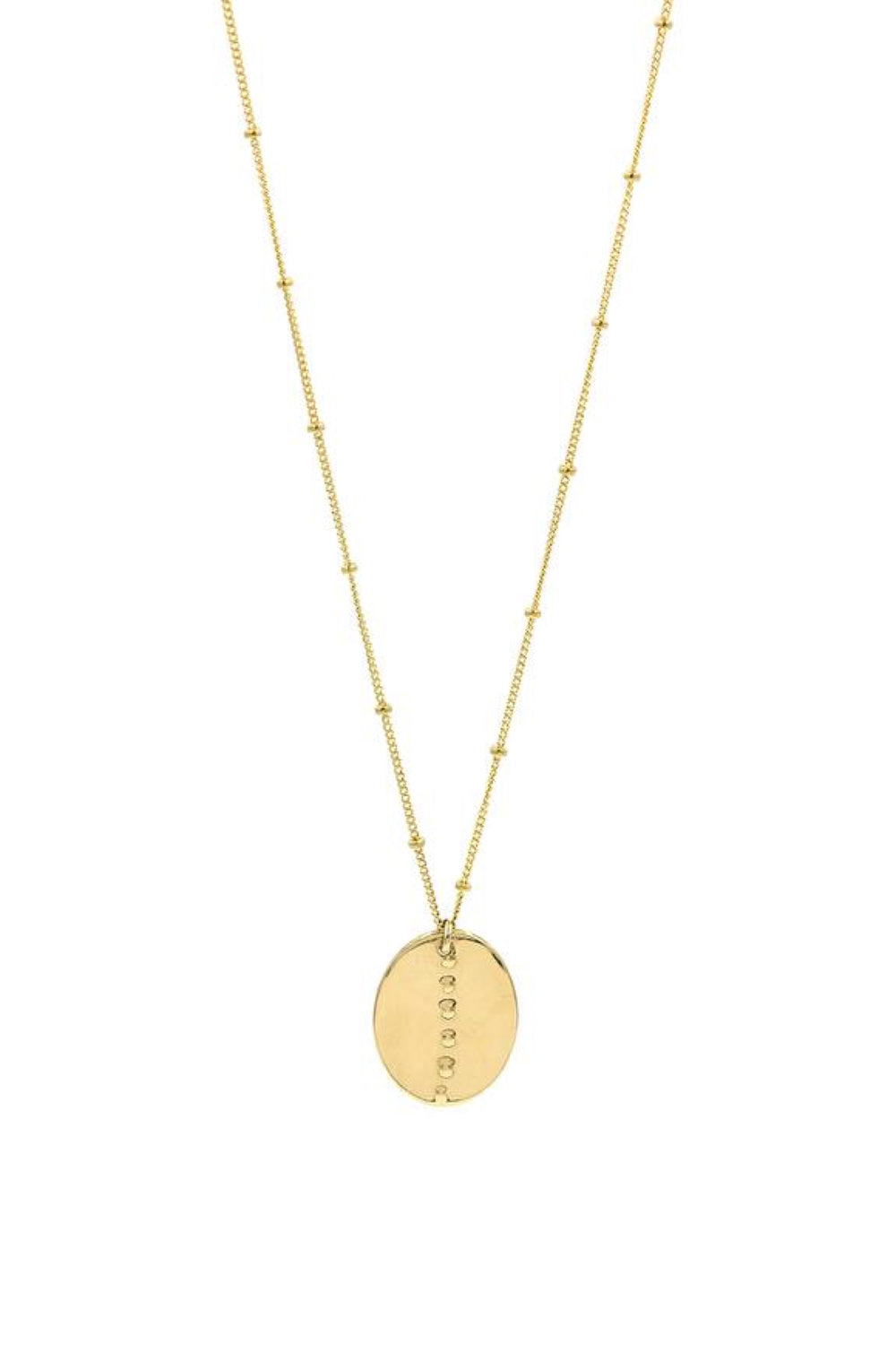 Gold Aster Oval Necklace