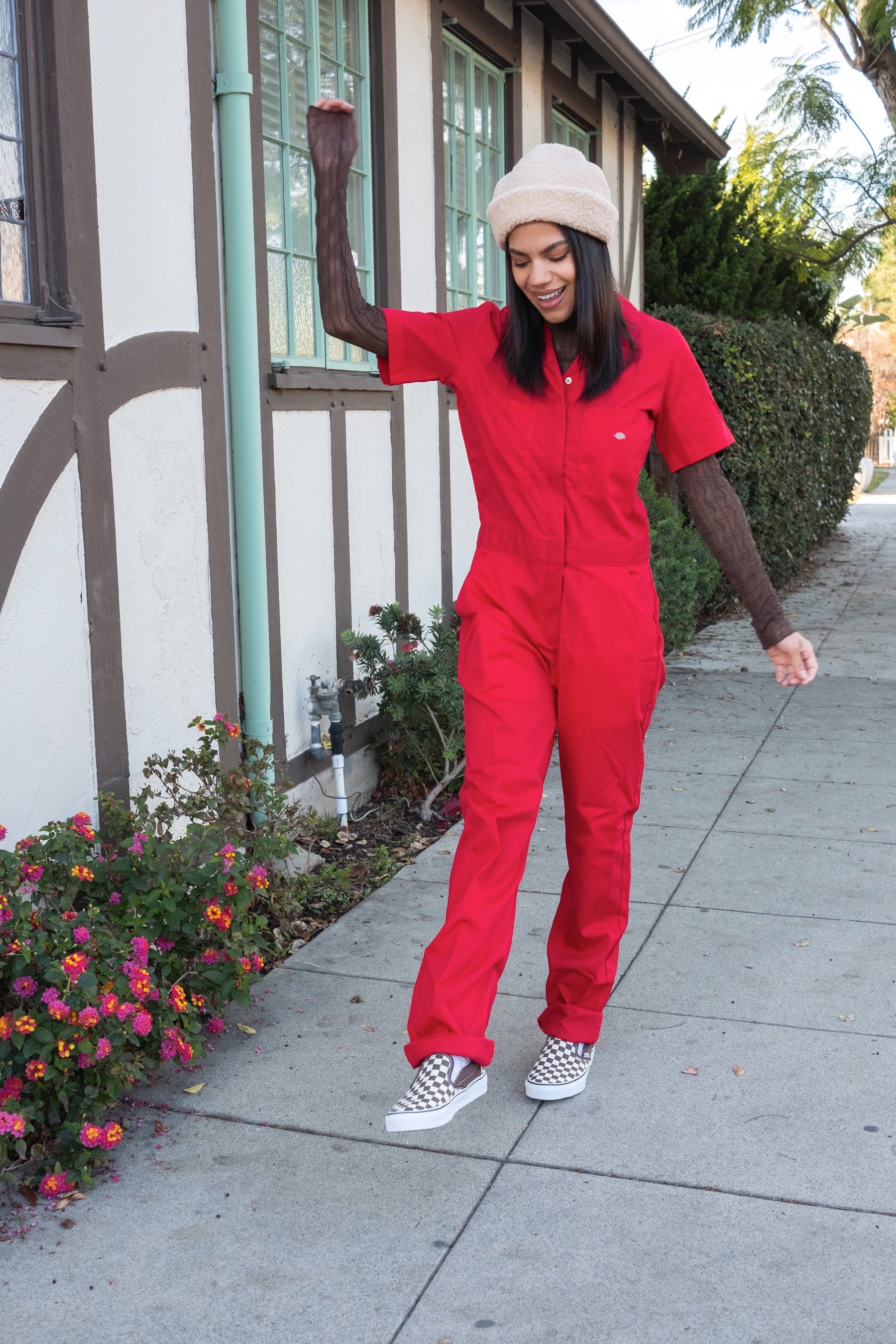 dickies red overall dress Dickies Red Denim Skirtall