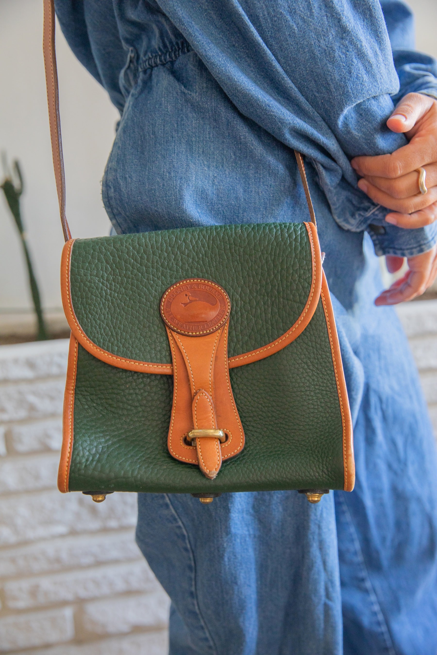美品✨本革✨Dooney & Bourke✨レザー✨ショルダーバッグ✨グリーン Green Dooney & Bourke Bag – Prism Boutique