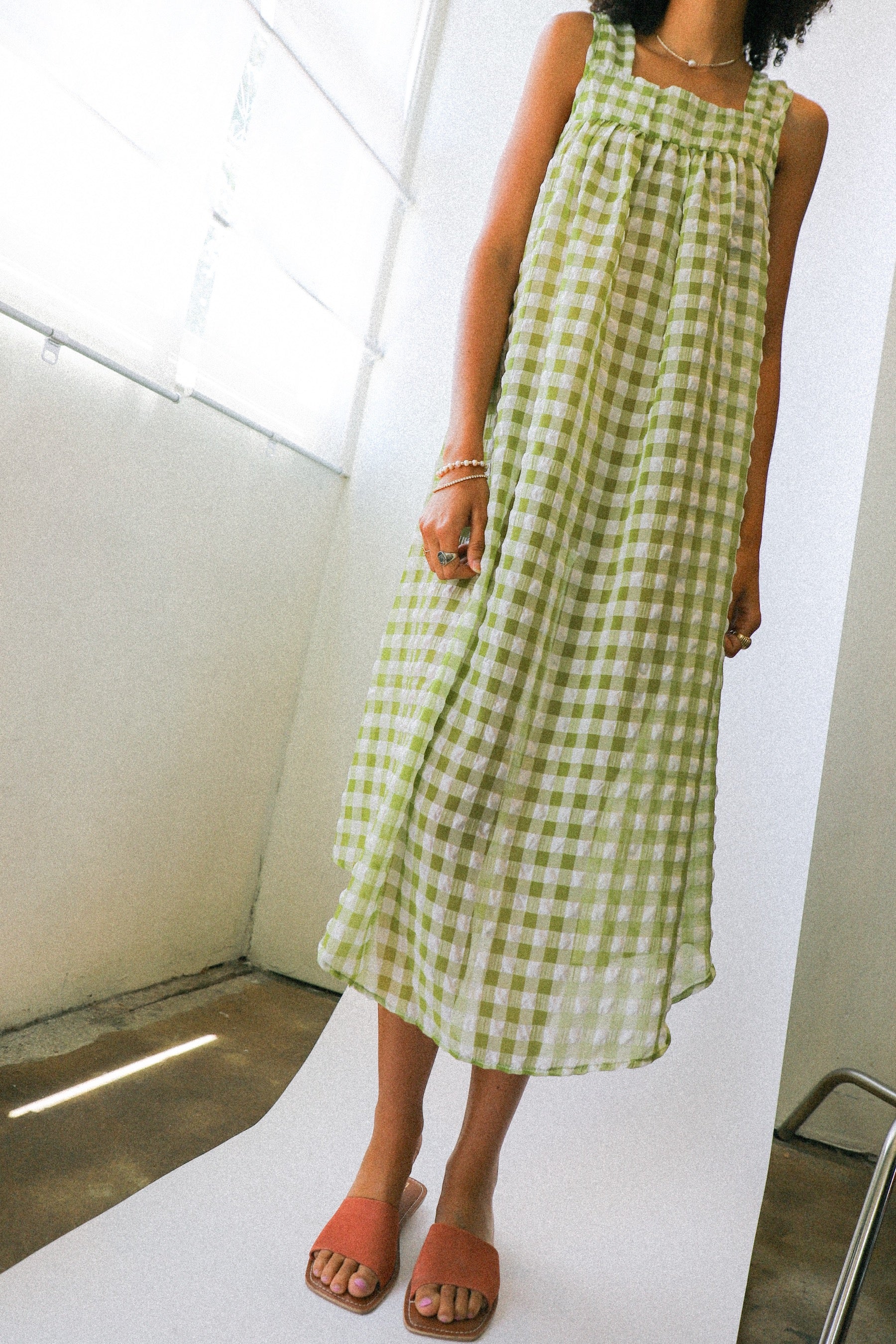 olive green gingham dress Hadley Olive Gingham Dress
