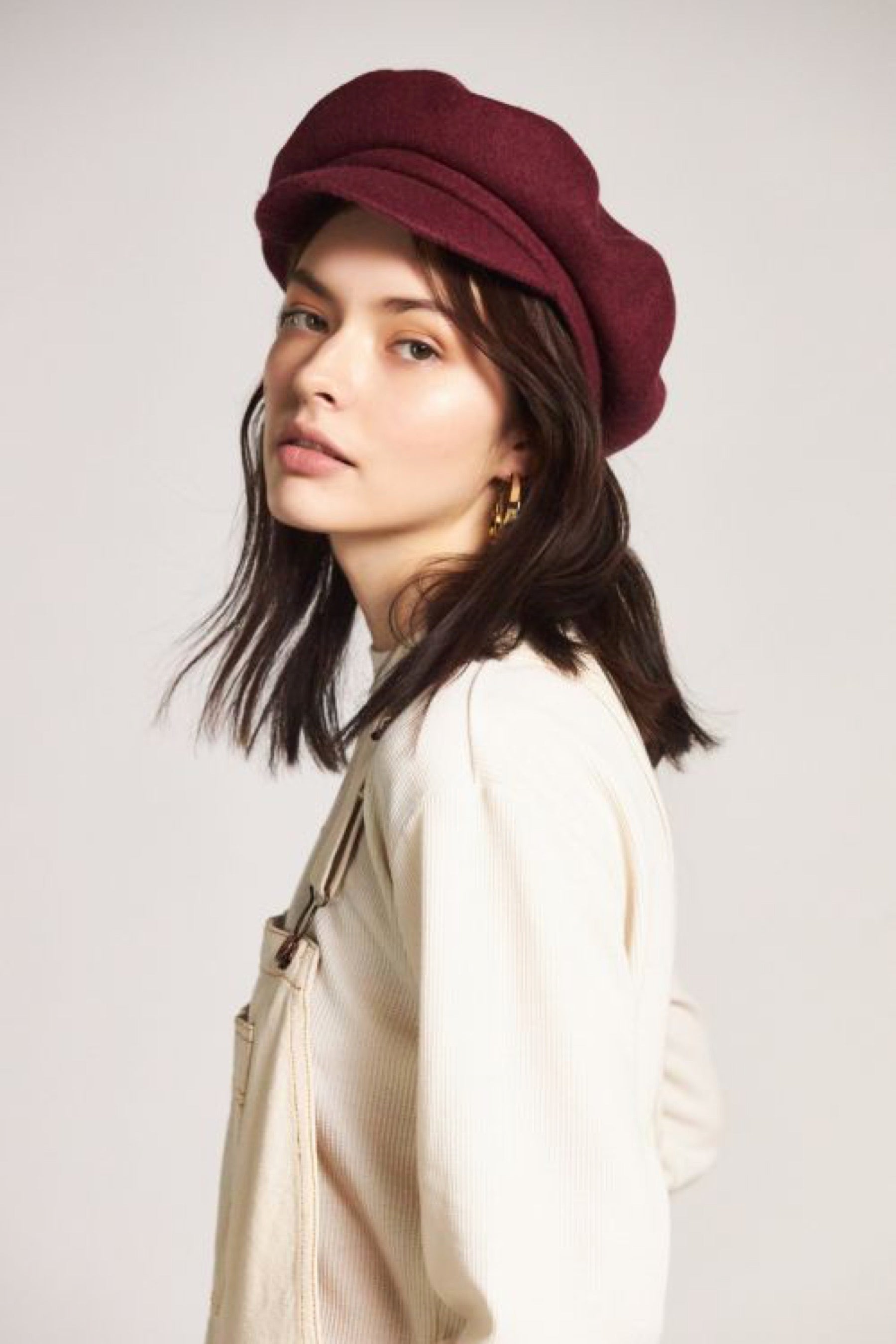 Brixton Audrey Wool Brim Beret Maroon Audrey Brim Beret – Prism Boutique main image 2