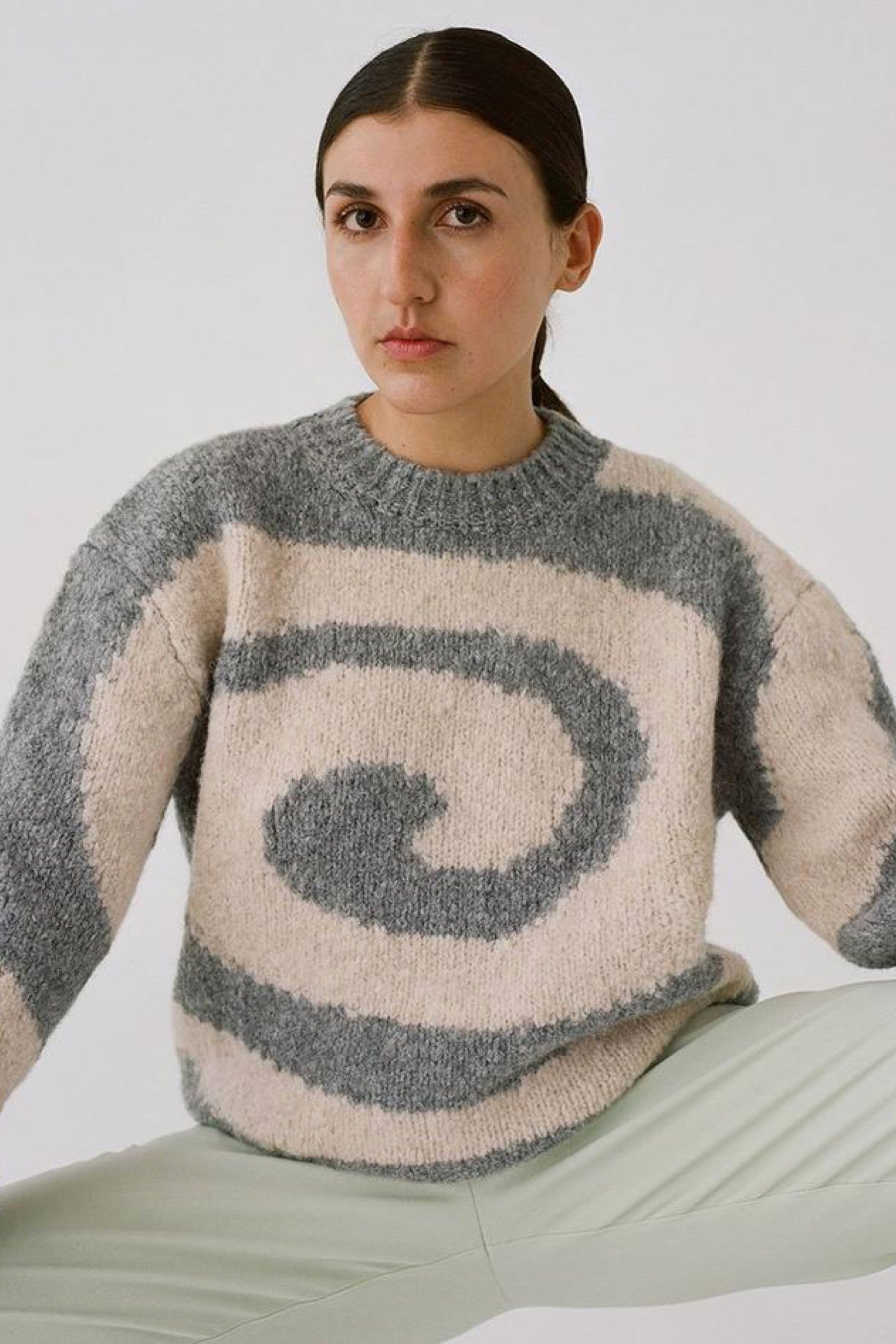 palomawool twister セーター Melange Gray Twister Sweater – Prism Boutique