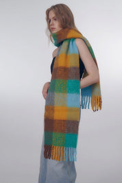 Warm Check Oversized Scarf