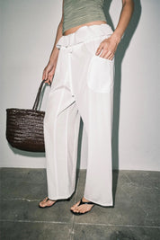 White Satin Anja Pant
