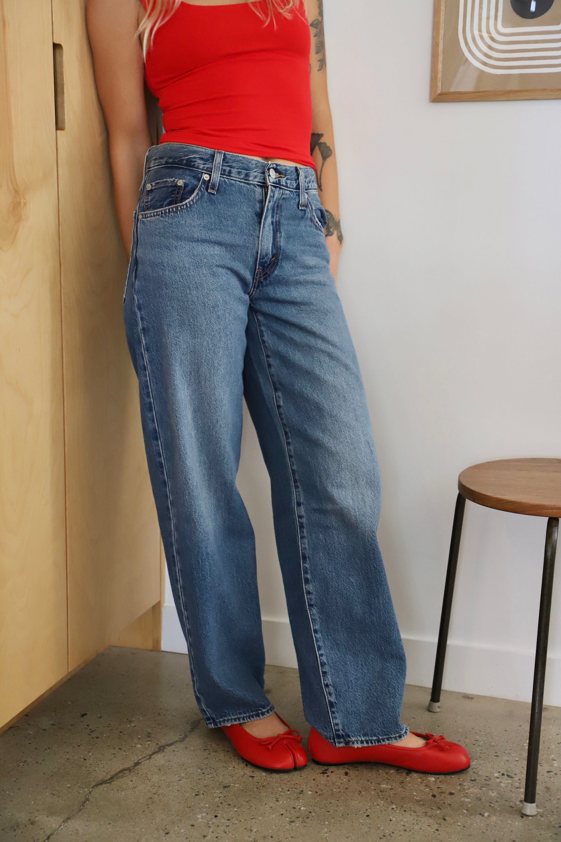 Westwood Outfitters 音符プリント ダメージジーンズ S