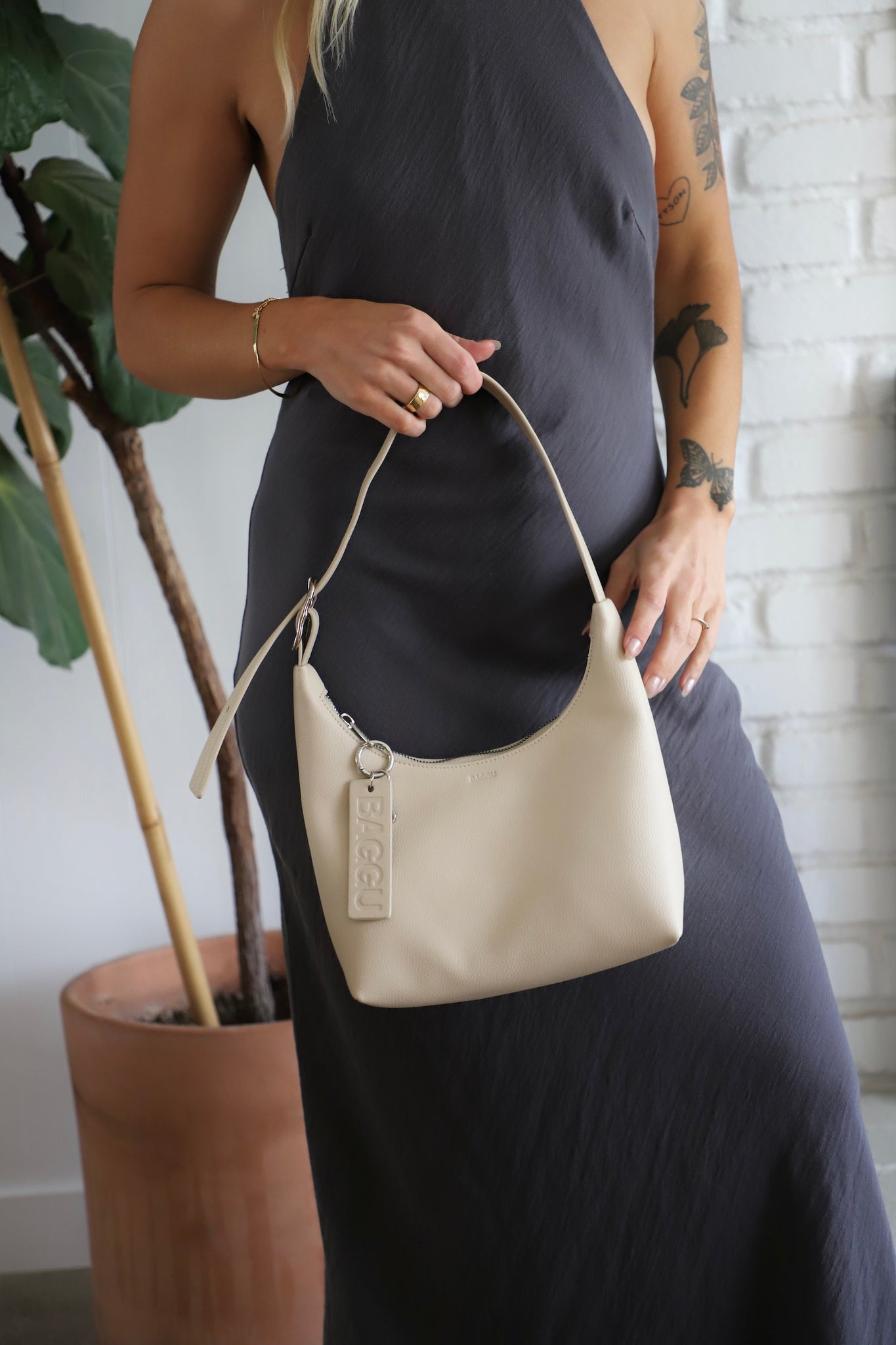 baggu leather backpack stone Stone Leather Mini Shoulder Bag – Prism Boutique