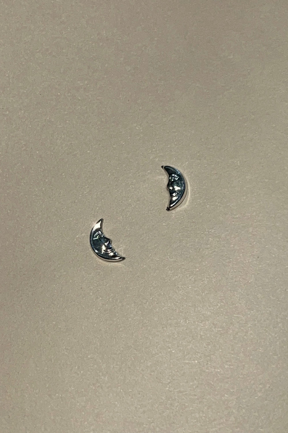 Silver Moonface Earrings