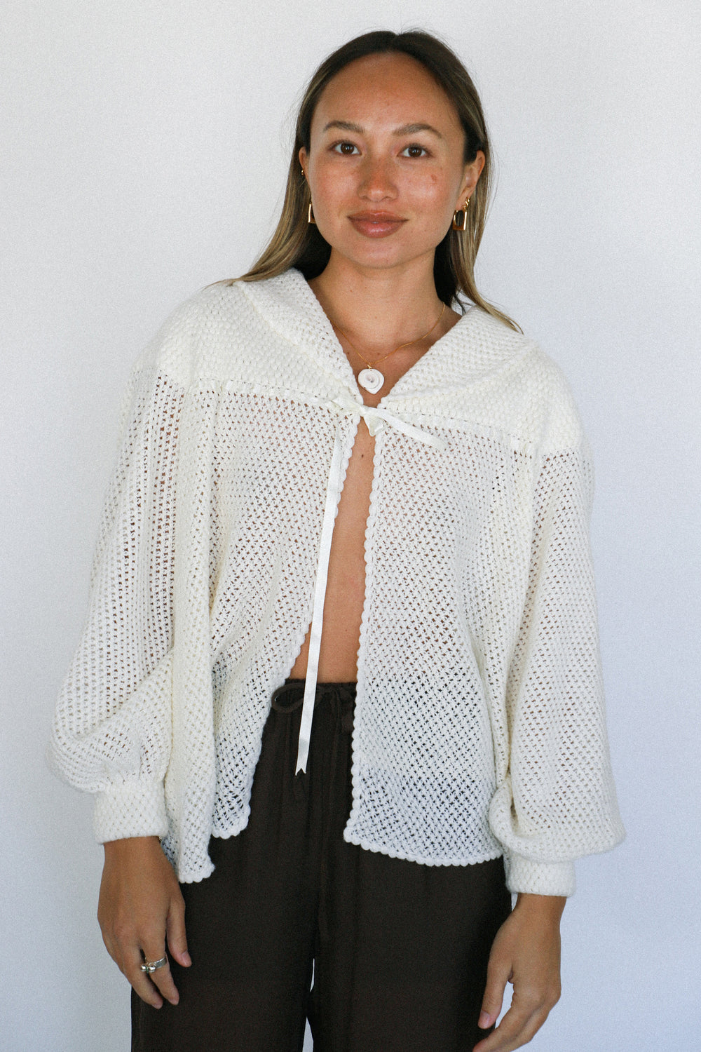 Ivory Hand Knit Bed Jacket