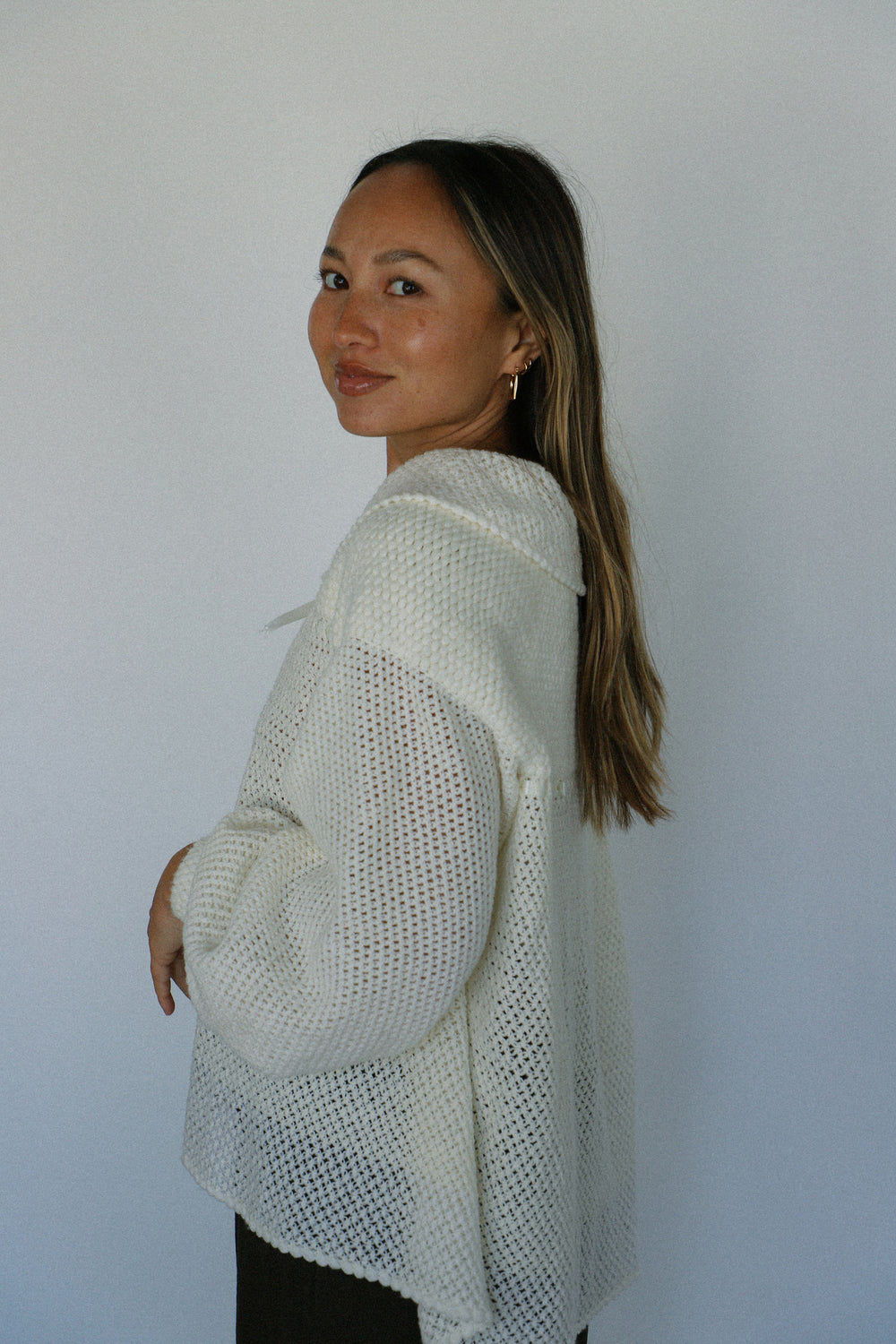 Ivory Hand Knit Bed Jacket