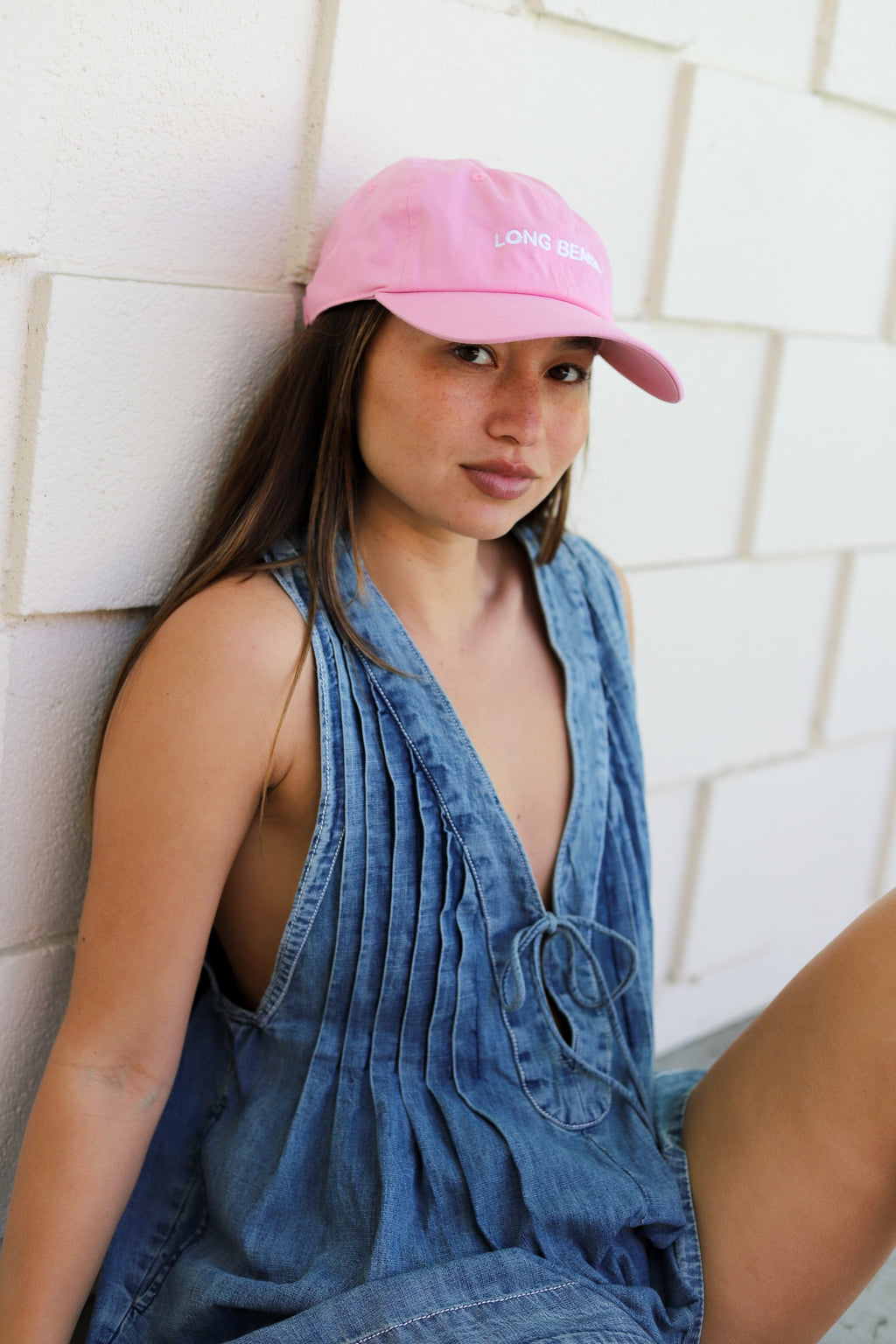 X Prism Denim Long Beach Hat