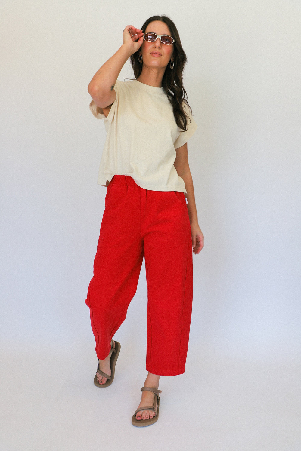 Crayon Red Canvas Arc Pant