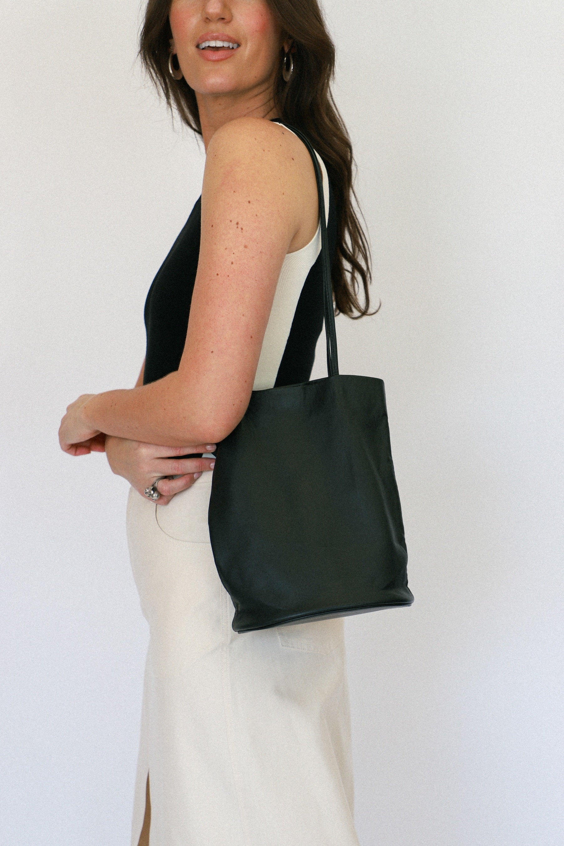 Black Drape Oval Bucket