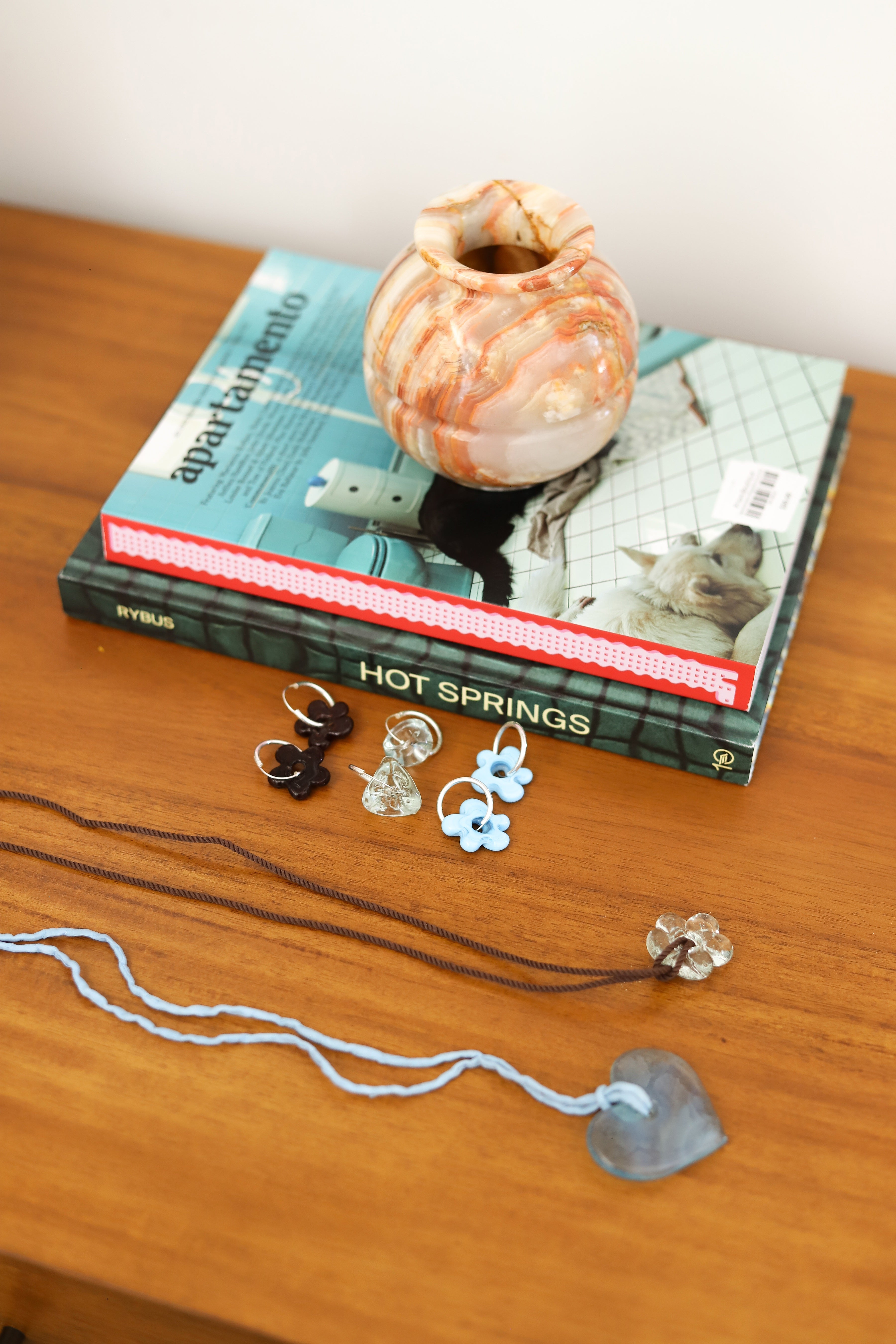 Brown + Clear Flower Necklace