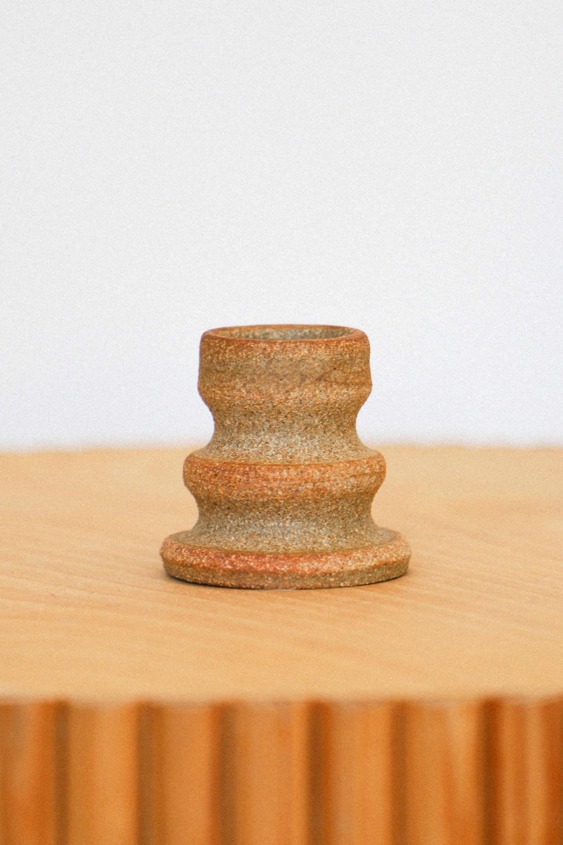 Stoneware Organic Candlestick 009