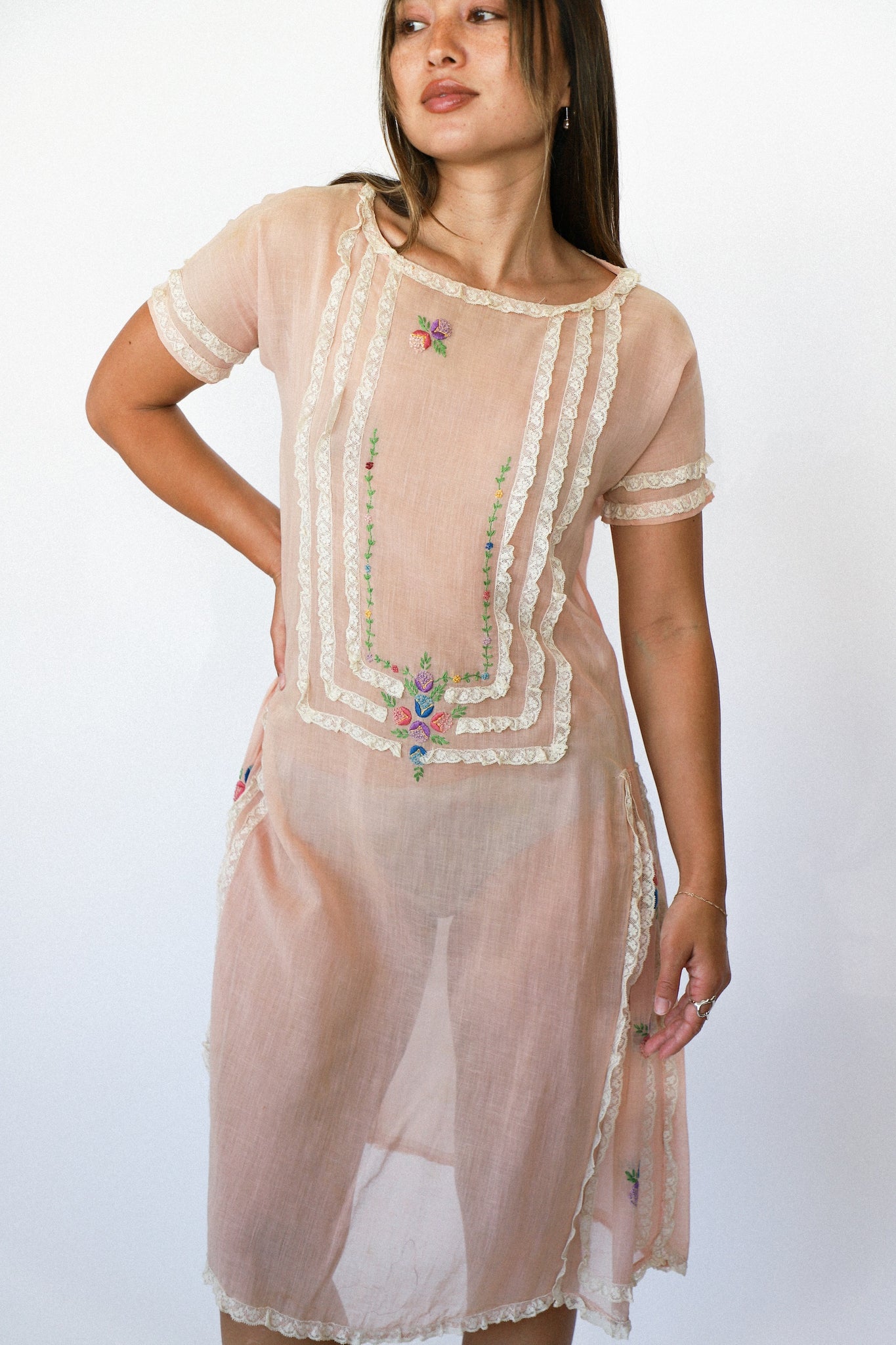 Pale Pink 1940s Shift Dress  Prism Boutique