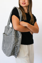 Black & White Gingham Cloud Carry-on