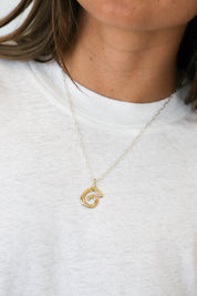 Brass + Silver Swirl Necklace