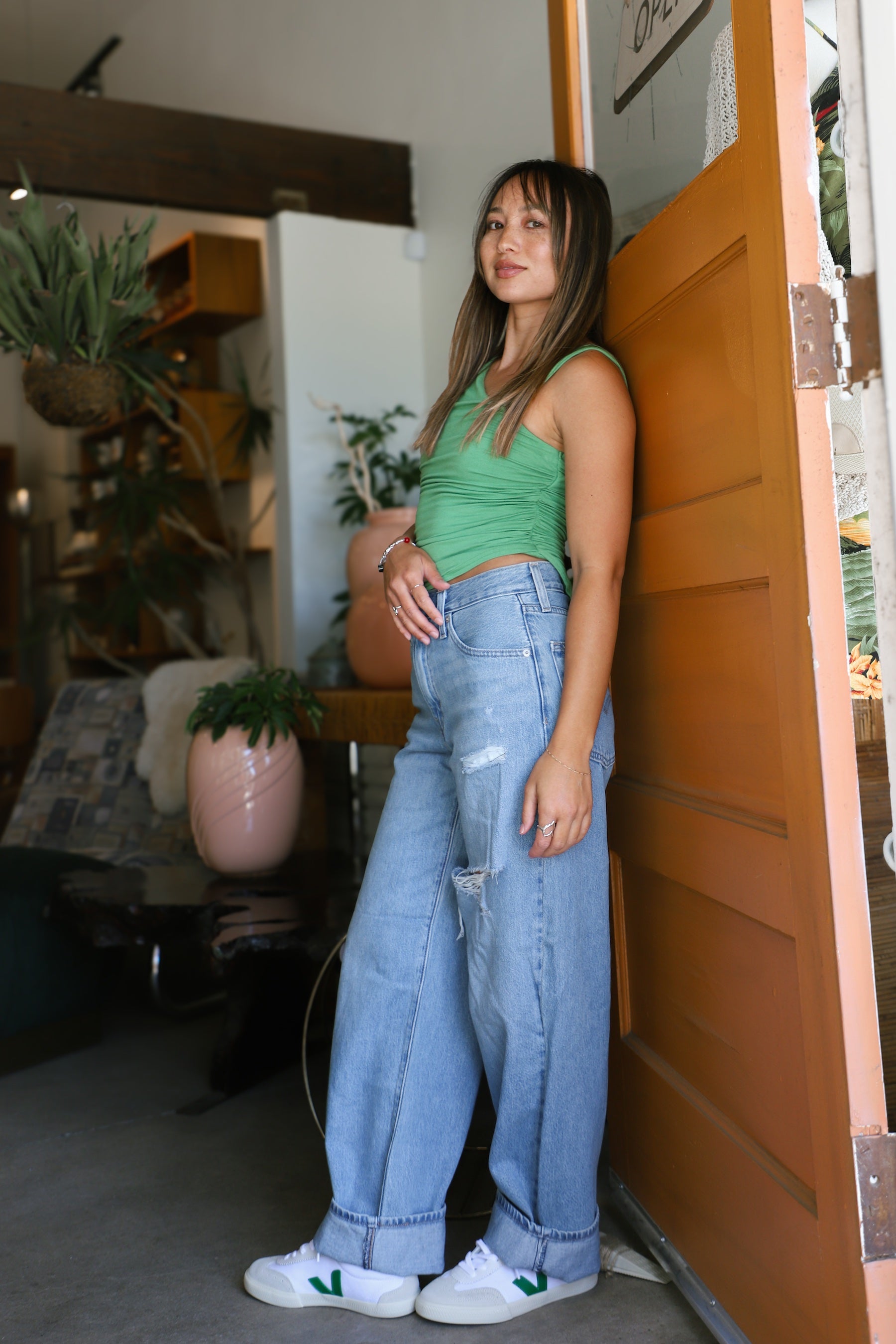 Green Dancing In The Sand Tank