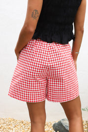 Red Gingham City Shorts