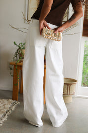 White Brynn Sculpted Wide Denim