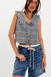 Navy Waiting For Me Top