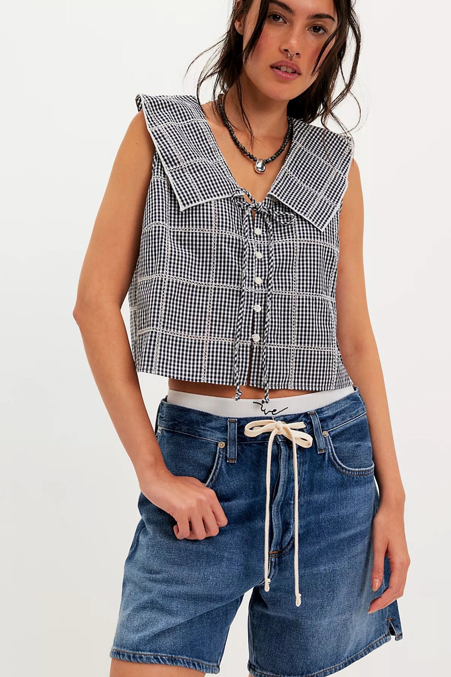 Navy Waiting For Me Top