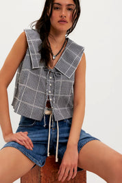 Navy Waiting For Me Top