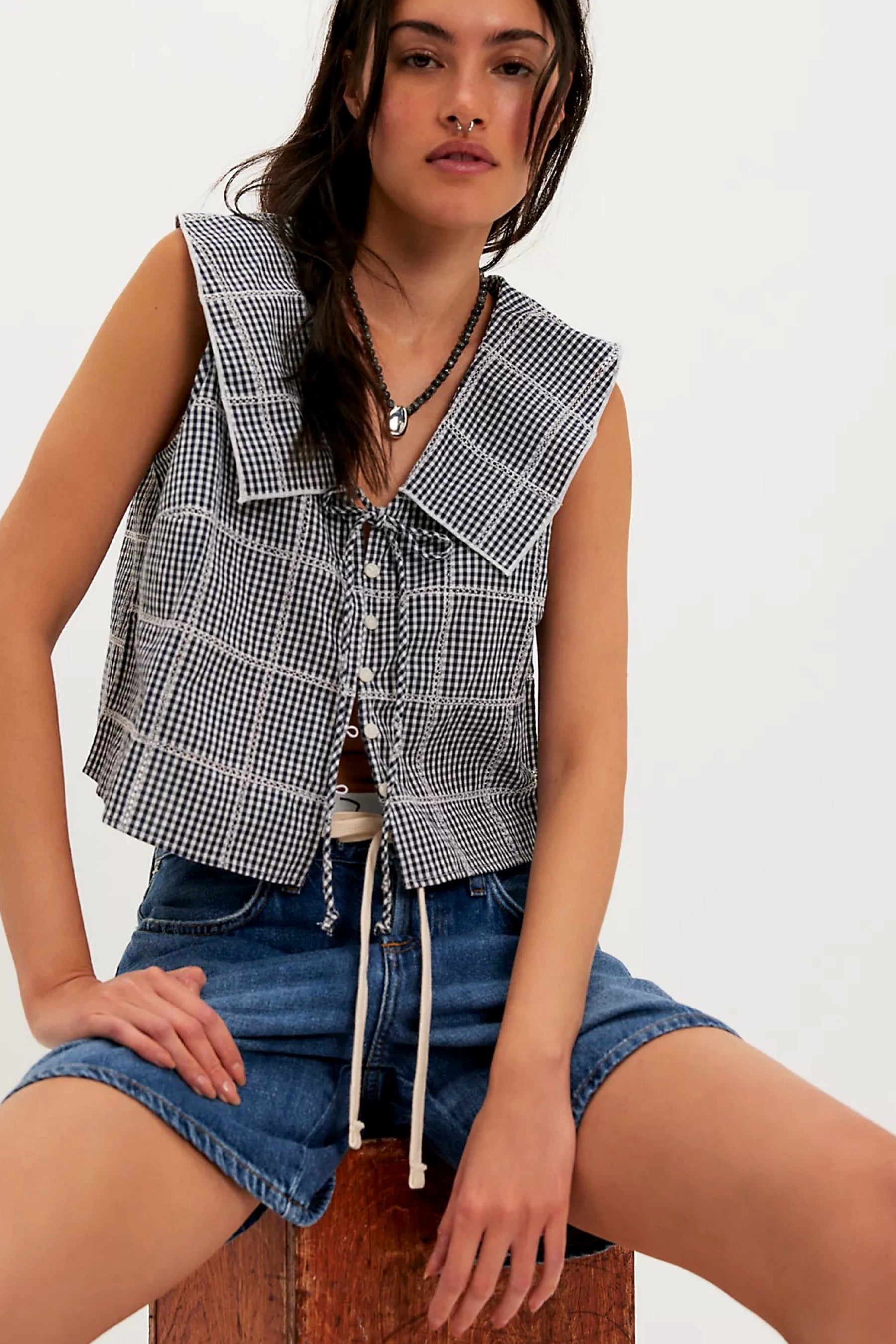 Navy Waiting For Me Top