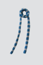 Blue Stripe Skinny Scarf