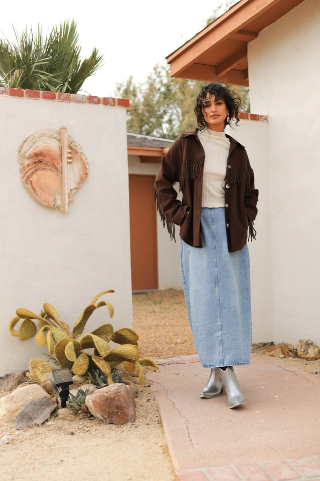 Cocoa Fringe Jacket