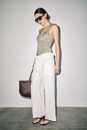 White Satin Anja Pant