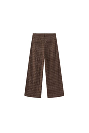 Checkered Drawstring Wide Leg