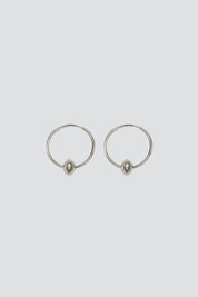 Silver Saucer Bead Hoops