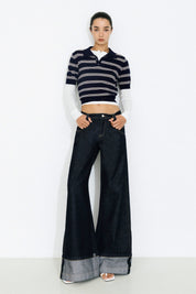 Wide Leg Cuffed Jean
