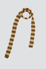 Coffee Stripe Skinny Scarf
