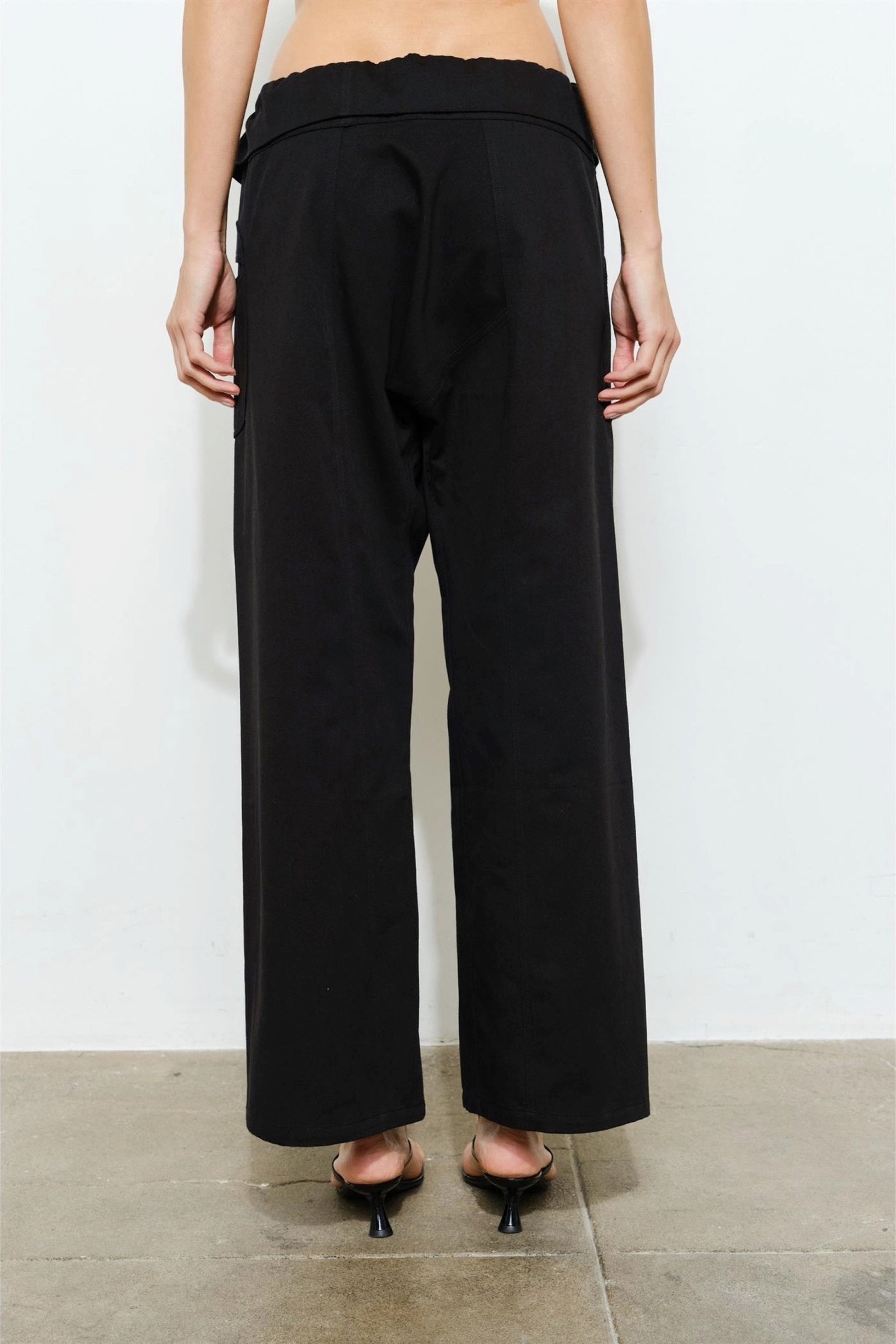 Black Anja Fold Over Pant