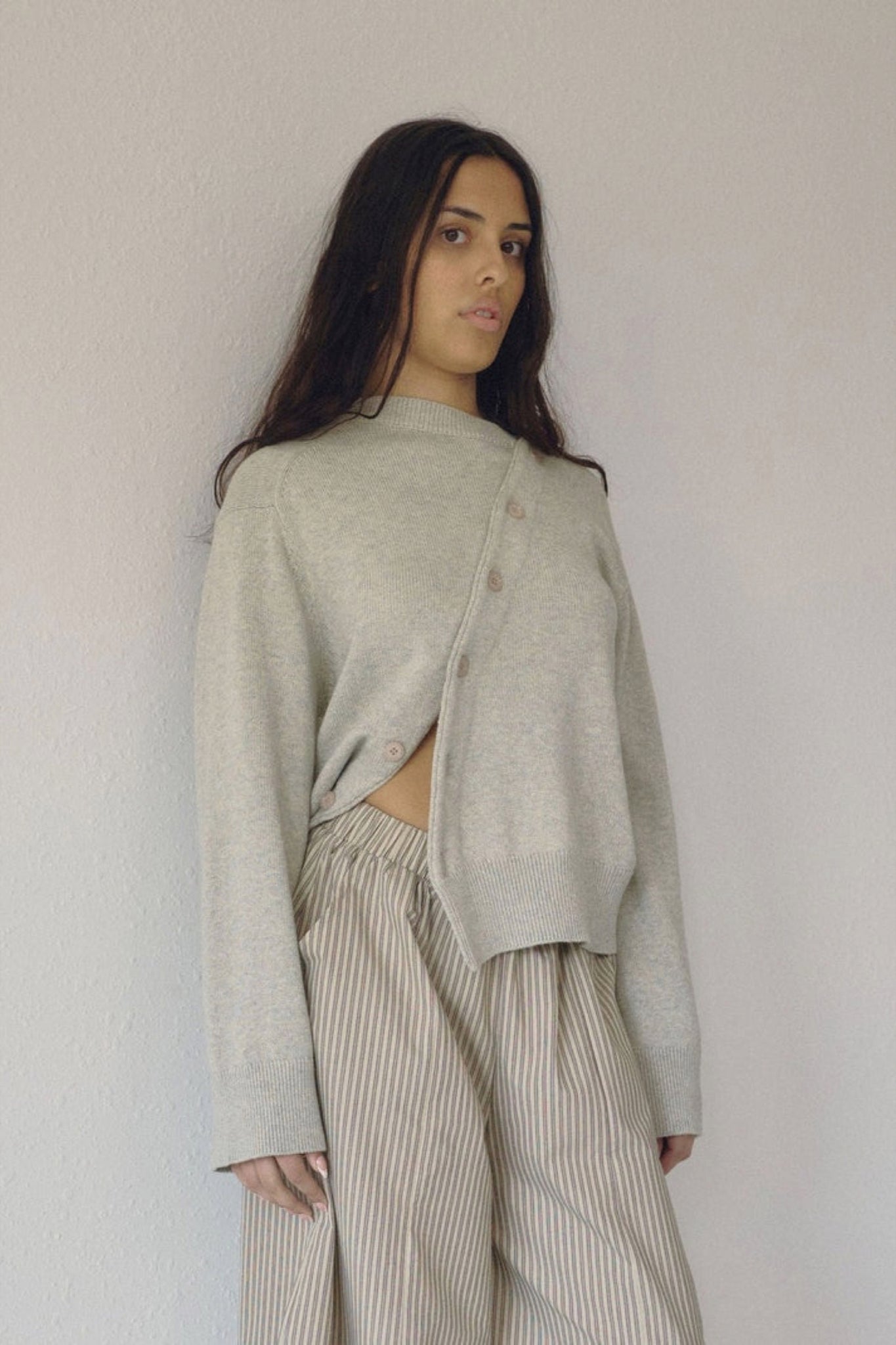 DECEMBERMAY☆ Asymmetric color knit M Mist Asymmetrical Knit – Prism Boutique