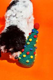 Pom Pom Tree Crochet Dog Toy